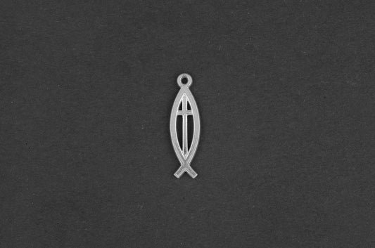 Ichthus/kruis 17mm - Zilver