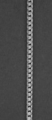 Gourmet br=2,4 mm l=38 cm - Zilver